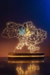 Светильник ночник на деревянной основе с LED подсветкою и USB выходом 3D карта Украины с цветами 18х13 см - изображение 1