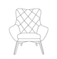 Кресло мягкое Elis Caro Perfect Home Бежевый (меалл/стекловолокно/фанера/ткань Raven 22) - изображение 3