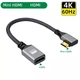 Кабель переходник Mini HDMI - HDMI (M/F) 4К 2K 60Hz, 20 см (Left) (48649) - изображение 1