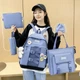 Рюкзак 5 в 1 шкільний для дівчинки Fashion (набір: рюкзак, шоппер, пенал, сумочка, гаманець), голубий - зображення 8