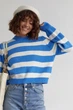 В'язаний джемпер oversize в смужку - синій цвет, S - изображение 5