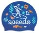 Детская шапочка для бассейна Speedo SLOGAN PRT CAP JU/JF/JM синий, белый - изображение 3