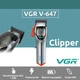Мощная профессиональная аккумуляторная машинка VGR V-647 для стрижки волос с 4 сменными насадками 5 Вт. Серебристый - изображение 6