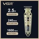 Профессиональная аккумуляторная машинка триммер VGR V-901 для стрижки волос и бороды c 4 насадками и дисплеем, Бронзовый - изображение 4