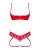 Комплект Obsessive Ingridia 2-pcs crotchless set XL/2XL, червоний, з доступом, відкриті груди - зображення 3