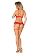 Комплект Obsessive Ingridia 2-pcs crotchless set XL/2XL, червоний, з доступом, відкриті груди - зображення 7