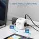 Мережевий фільтр трійник LENCENT SL-805E 3m 2500W 10A 8 в 1 3 USB + TYPE-C подовжувач розгалужувач з вимикачем - зображення 4