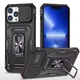 Чохол зі шторкою для камери Camshield Army Ring для Apple iPhone 13 Pro, ударостійкий кейс з кільцем-тримачем та функцією підставки Black - изображение 1
