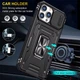 Чохол зі шторкою для камери Camshield Army Ring для Apple iPhone 13 Pro, ударостійкий кейс з кільцем-тримачем та функцією підставки Black - изображение 3