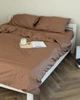 Постільна білизна євро Dushka Home Сатин Люкс 20898 200х220 см капучіно - зображення 2