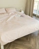 Постільна білизна сімейна Dushka Home Сатин Люкс 20939 160х215х2 см блідо-персикове - зображення 2