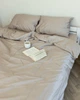 Постельное белье евро Dushka Home Сатин Люкс 20906 200х220 см светло-серый - изображение 3