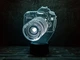 3D ночник "Фотоаппарат" (УВЕЛИЧЕННОЕ ИЗОБРАЖЕНИЕ) + пульт ДУ + сетевой адаптер+ батарейки (3ААА) 3DTOYSLAMP - изображение 2