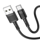 Кабель Hoco Type-C Victory charging data cable X83 |1m, 3A| black - зображення 3