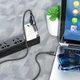 Кабель Hoco Combo 2 in 1 USB / Type-C to Type-C Moulder fast charging data cable U106 |1.2m, 5A/100W| black - зображення 3