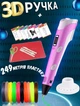 3D ручка c LCD дисплеем AToys 3DPen Pink+набор для творчества + Эко пластик 249 метров - изображение 1