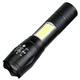 Фонарь ручной аккумуляторный XBalog Cree XPE Q5+COB 3 режима, zoom, microUSB, влагозащищенный Черный - изображение 5