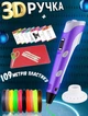 3D ручка з LCD дисплеєм AToys 3DPen Violet+набір для творчості + Еко пластик 109 метрів - зображення 1