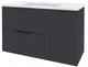 Тумба подвесная MIRATER Фест антрацит 100 c 2-мя ящиками с корзиной для белья с умывальником Родео 100 см левосторонняя - изображение 1