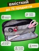 Пенал школьный студенческий косметичка 3 отделения 215*90*70 мм для ручек, карандашей, принадлежностей, косметики черный Special - изображение 2