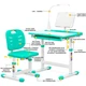 Комплект парта и стул Evo-kids Evo-17 Ergo (стол+стул+полка+лампа) Green,Evo-17 Z Ergo - изображение 3
