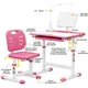 Комплект парта и стул Evo-kids Evo-17 Ergo (стол+стул+полка+лампа) Pink, Evo-17 PN Ergo - изображение 3