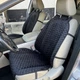 Накидки на сидіння в автомобіль з алькантари Lux Великі чорні стільники Преміум+ Повний комплект - зображення 1