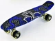 Скейт Пенни борд Best Board со светящимися PU колёсами Black-Blue (74547) - изображение 1