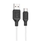 Кабель Hoco Type-C Cool silicone charging data cable X90 |1m, 3A| white - зображення 1