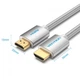 Кабель HDMI M - M, 3.0 м, V2.0, 4K 60Гц, обплетення, Silver Metal Type Vention - зображення 2