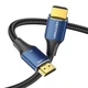 Кабель 8K HDMI 2.1 Vention Cotton Braided HDMI на Adapter Cable HDMI (5m, 8K, HDMI2.1). Blue - зображення 4