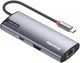 USB-хаб ColorWay USB-C - 3xUSB-A 3.0 HDMI 4K RJ-45 USB-C PD 100W Dark Grey (CW-HUB02) - изображение 2