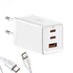 Сетевое зарядное устройство Baseus GaN5 Pro Fast Charger 2C+U 65W White w/Type-C to Type-C (CCGP120202) - изображение 2