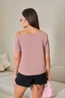 Летняя блузка с открытым плечом Fashion 50/52 фрезовый - изображение 2