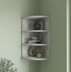 Полочка угловая Альфа на 3 отдела стеллаж открытый 30.1х60х30.1 см (А-60) Бетон - изображение 1