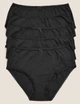Набор хлопковых трусиков Marks&Spencer миди High rise shorts 14(42) 5 шт черный 0015 - изображение 1