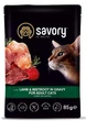 Влажный корм Savory для взрослых кошек, кусочки ягненка со свеклой в соусе 85г - изображение 1