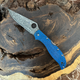 Складной нож Spyderco Stretch 2 XL Blue Nishijin Damascus Sprint Run C258GFBLP - изображение 4