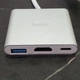 Перехідник з Type-C в USB3.0+HDMI+PD HOCO HB14 Silverr - зображення 10