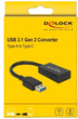 Adapter Delock USB Type-A - USB Type-C 15 cm Black (4043619656981) - obraz 2