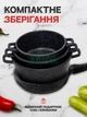 Набір каструль 3шт + сковорода з антипригарним гранітним покриттям, індукційним дном і термостійким склом, силіконові прихватки, 9 предметів, чорний - зображення 7