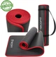Коврик для йоги и фитнеса TECOFIT NBR с отделкой края тканью 183x61x1 см Black-Red + чехол-сумка в подарок (TOP18124795) - изображение 4