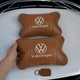 Набор подушек 2шт для автомобиля Volkswagen из натуральной коричневой кожи. Подушки на подголовник - изображение 14