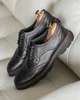 Мужские кожаные броги туфли LEGESSY SENS BLACK 42 - изображение 5