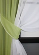 Кухонні шторки VR-Textil № 083к з підв'язками Салатовий з білим 260х170 см (52-0977) - зображення 3