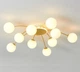 LED люстра Орбита 8618 (Золотая) на 10+1 плафонов - изображение 2