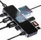 Док-станция DOCKCASE Visual Smart 10-in-1 USB-C Hub, 1 Gigabit Ethernet, HDMI 4K144Hz, PD 3.0 100w, USB-C&2 USB-A 10Gbps, многопортовый адаптер USB C для MacBook Pro/Air, Dell XPS.Цвет: Серый - изображение 1