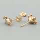 Сережки гвоздики kitty з кристалами Swarovski 45570 розмір 12х8 мм колір шампань вага 2.4 г позолота 18К - зображення 2
