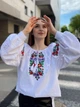Святкова жіноча вишиванка біла "Ясміна" блуза квіткова на домотканому полотні 12606-44 (М) - зображення 6