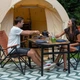 Стіл розкладний Bo-Camp Melrose Oval 120x80 cm Black/Wood look (DAS302785) - зображення 5